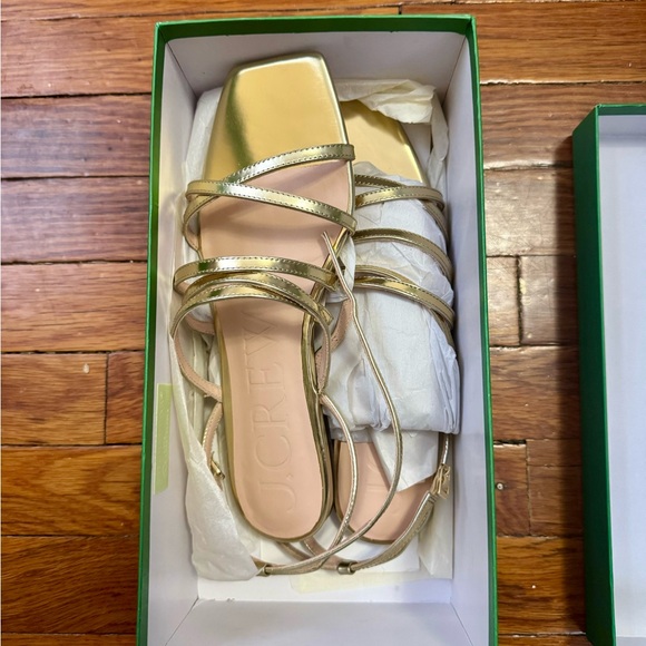 J. Crew New Capri strappy sandals in metallic leather Size 9 Brand New - Picture 5 of 5